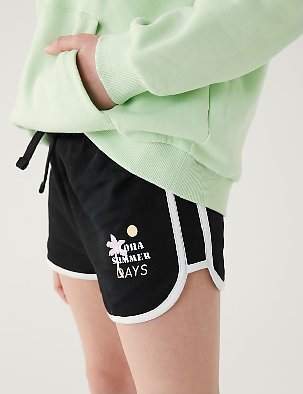 Pure Cotton Aloha Summer Days Slogan Shorts