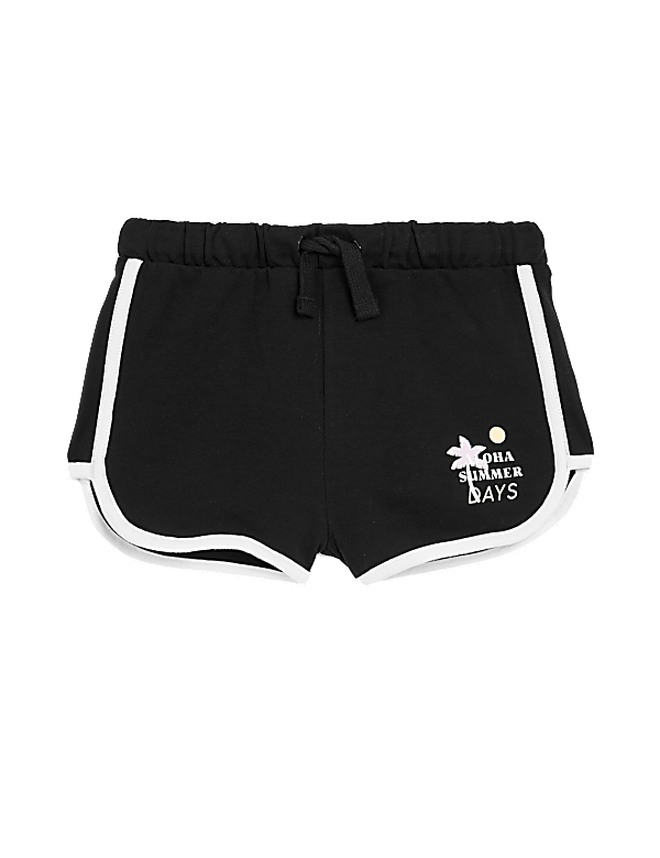 Pure Cotton Aloha Summer Days Slogan Shorts