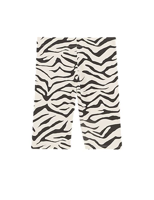 Cotton Rich Zebra Print Cycling Shorts