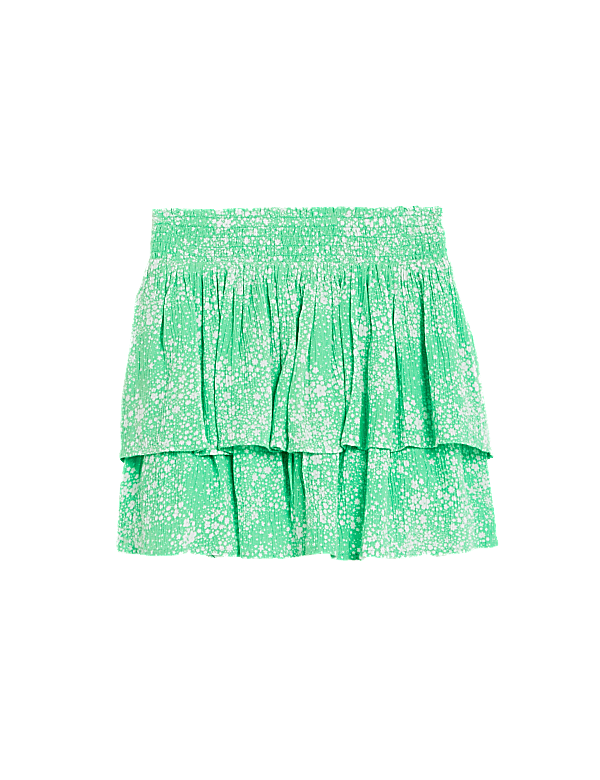 Ditsy Print Frill Skirt
