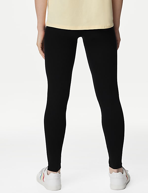 2pk Cotton Rich Ribbed Leggings (6-16 Yrs)