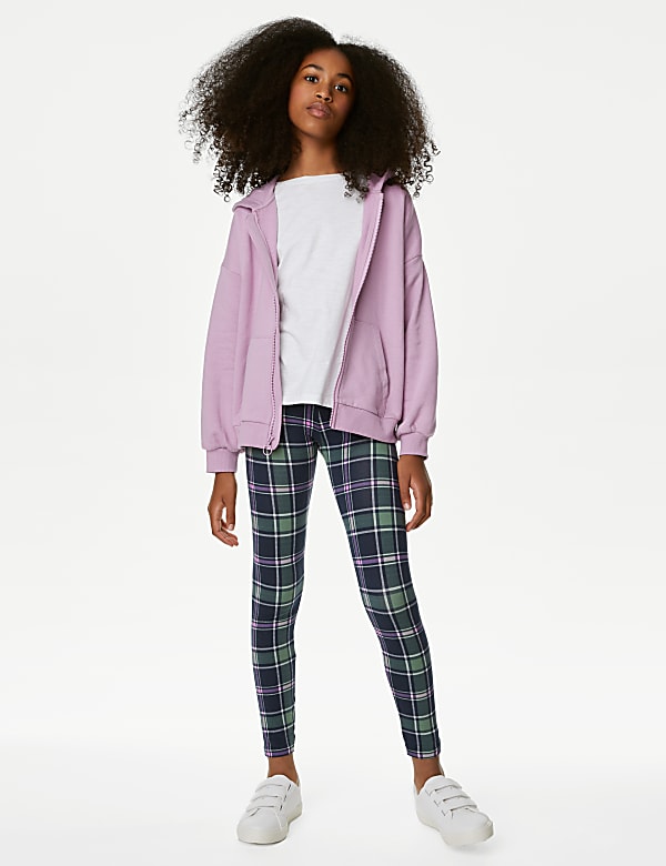 Purple tartan leggings clearance
