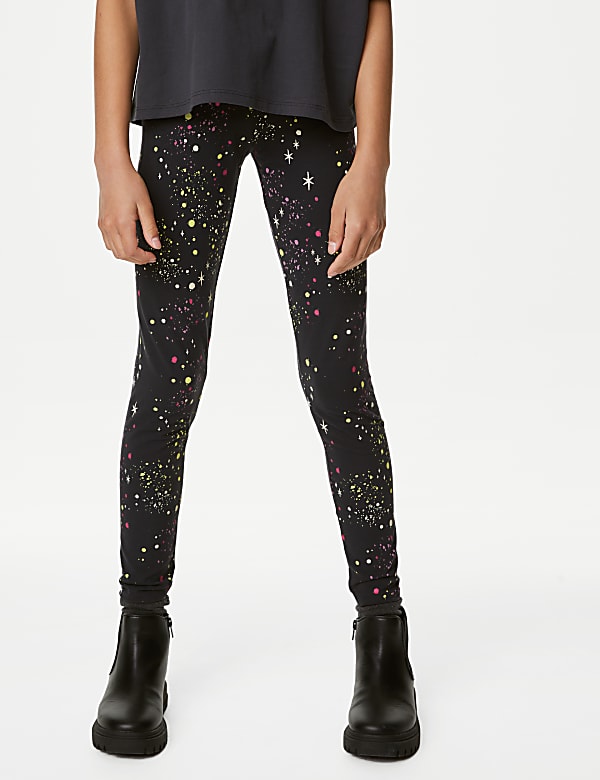 Cotton Rich Paint Splat Stars Leggings (6-16 Yrs)