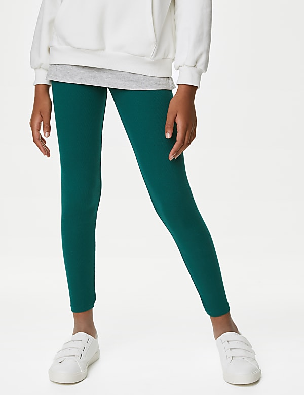 Cotton Rich Ribbed Leggings (6-16 Yrs)