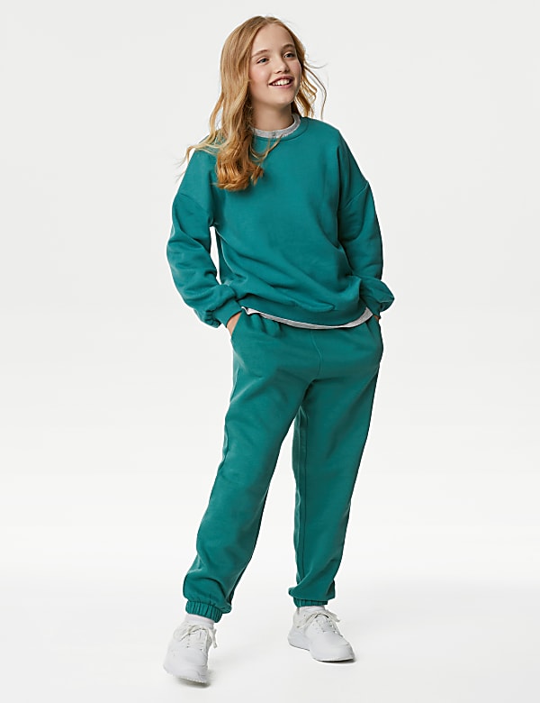 Cotton Rich Plain Joggers (6-16 Yrs)