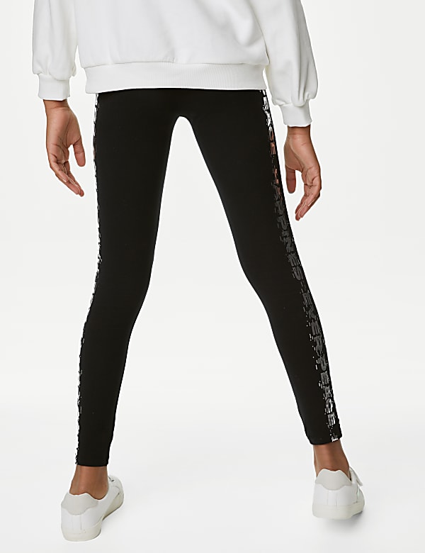 Cotton Rich Foil Slogan Leggings (6-16 Yrs)