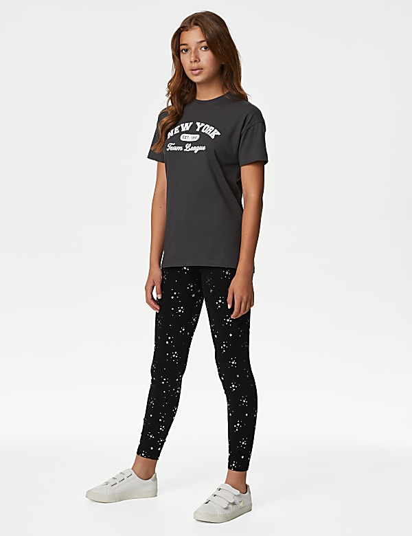 Leggings en coton à motif étoiles (du&nbsp;6 au 16&nbsp;ans) - FR