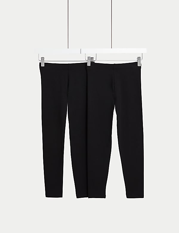 2pk Cotton Rich Leggings (6-16 Yrs) - SK