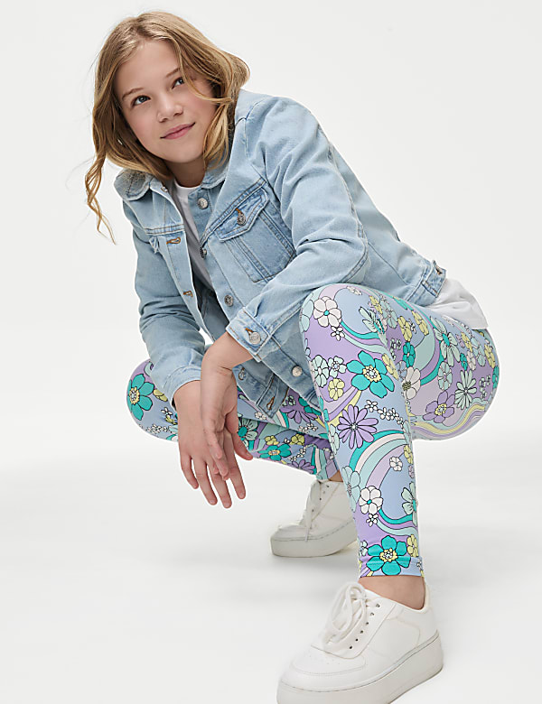 Cotton Rich Floral Leggings (6-16 Yrs)