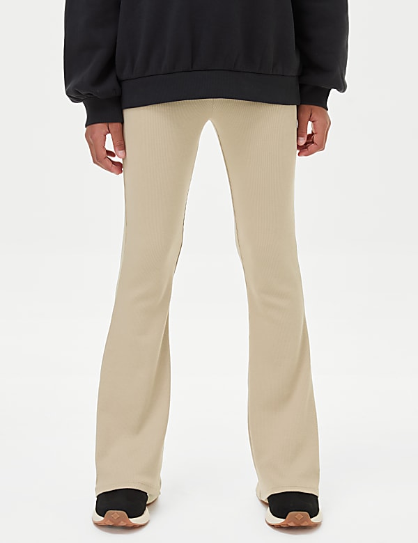 Cotton Rich Ribbed Flared Trousers (6-16 Yrs)