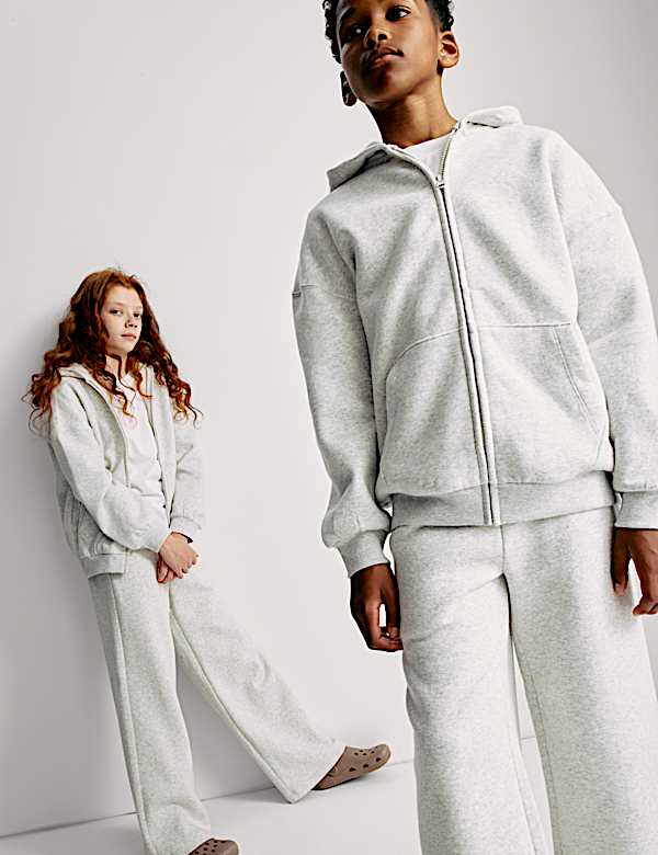 Wide Leg Cotton Rich Joggers (2-16 Yrs) - GR