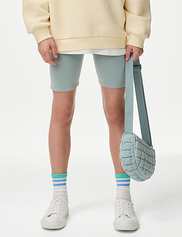 Katoenrijke korte fietsbroek (6-16 jaar) - NL