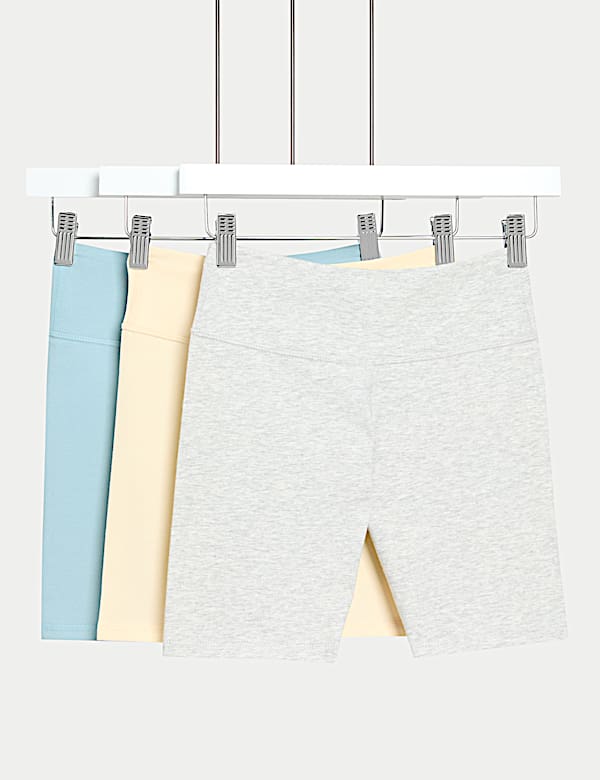 3pk Cotton Rich Cycling Shorts (2-16 Yrs) - IT