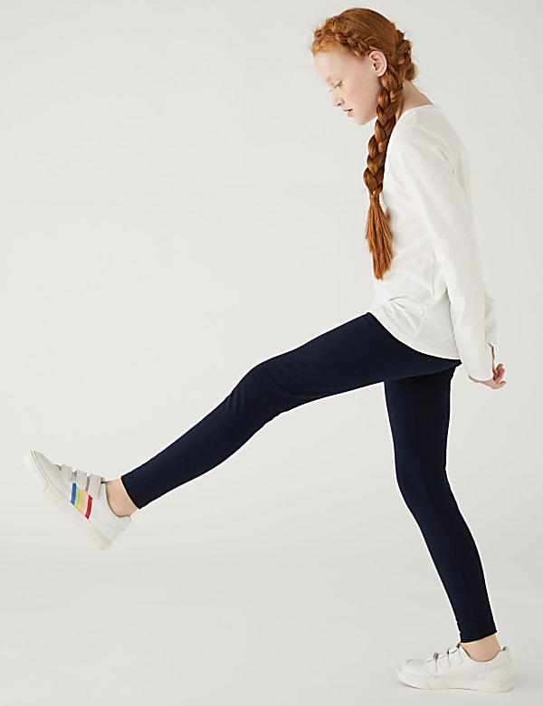 4pk Cotton Rich Floral & Plain Leggings