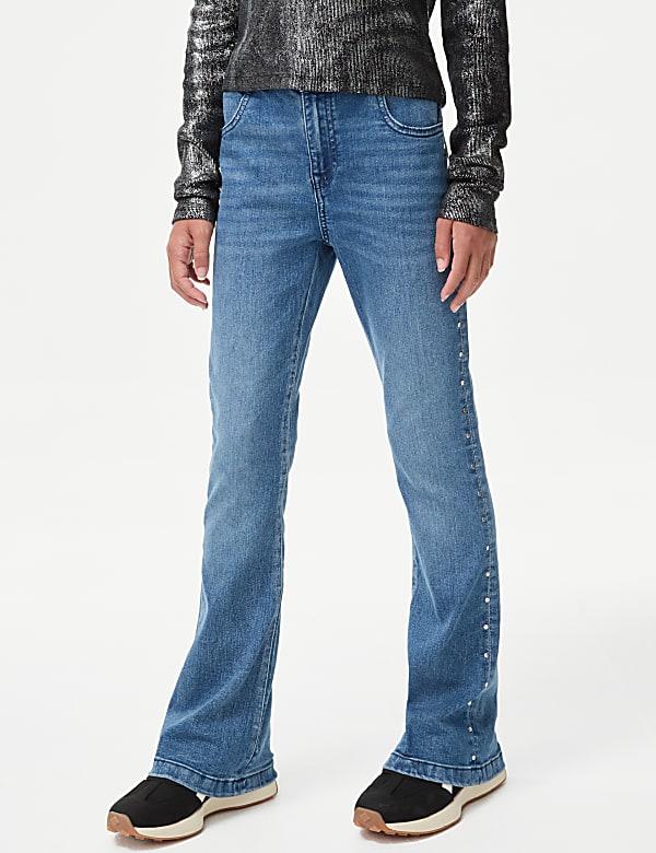 Denim Studded Flared Jeans (6-16 Yrs)