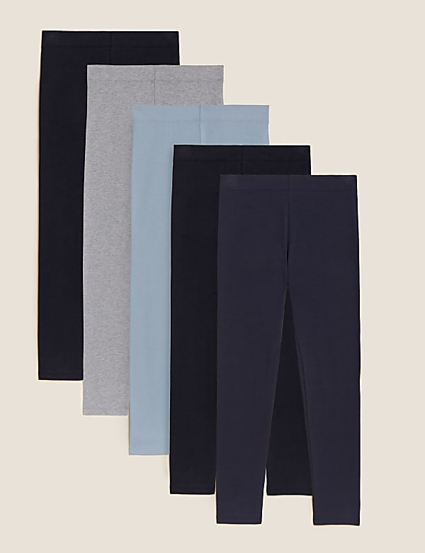 Set van 5 katoenrijke leggings (6-16 jaar) - BE
