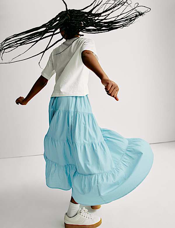 Pure Cotton Maxi Skirt (6-16 Yrs) - US