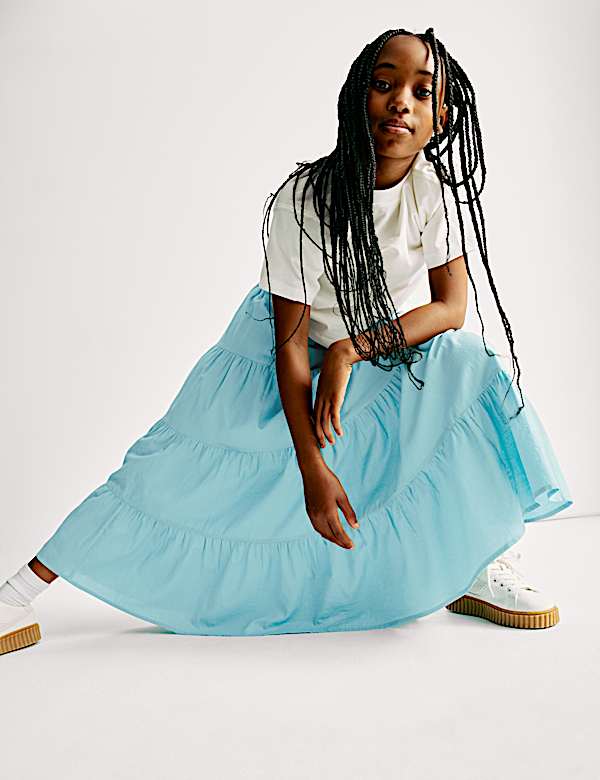 Pure Cotton Maxi Skirt (6-16 Yrs) - US