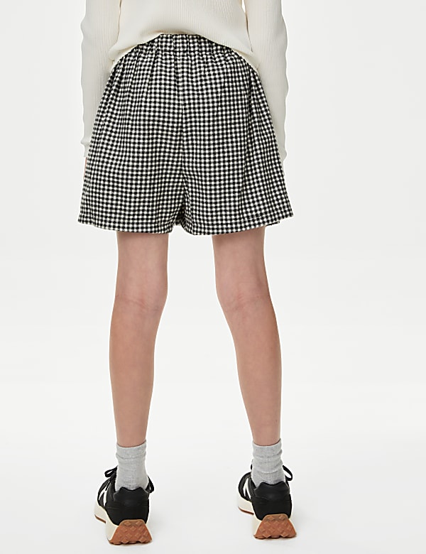 Cotton Blend Dogtooth Skort (6-16 Yrs)