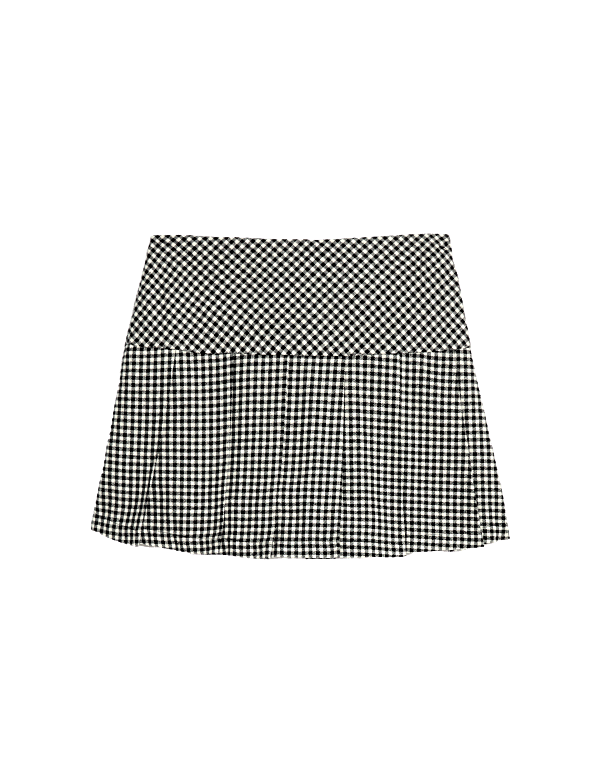 Cotton Blend Dogtooth Skort (6-16 Yrs)