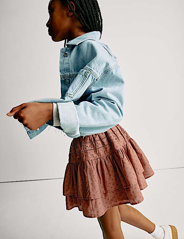Pure Cotton Cutwork Rara Skirt (6-16 Yrs) - PL