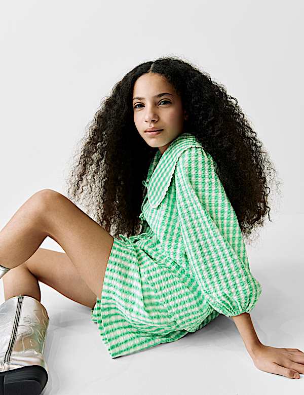 Pure Cotton Gingham Check Shorts (6-16 Yrs) - TW