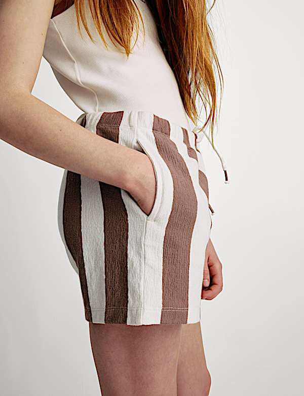 Pure Cotton Striped Shorts (6-16 Yrs) - CA