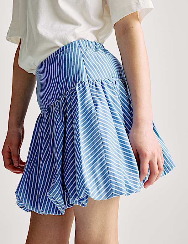 Pure Cotton Printed Puff Ball Skirt (6-16 Yrs)