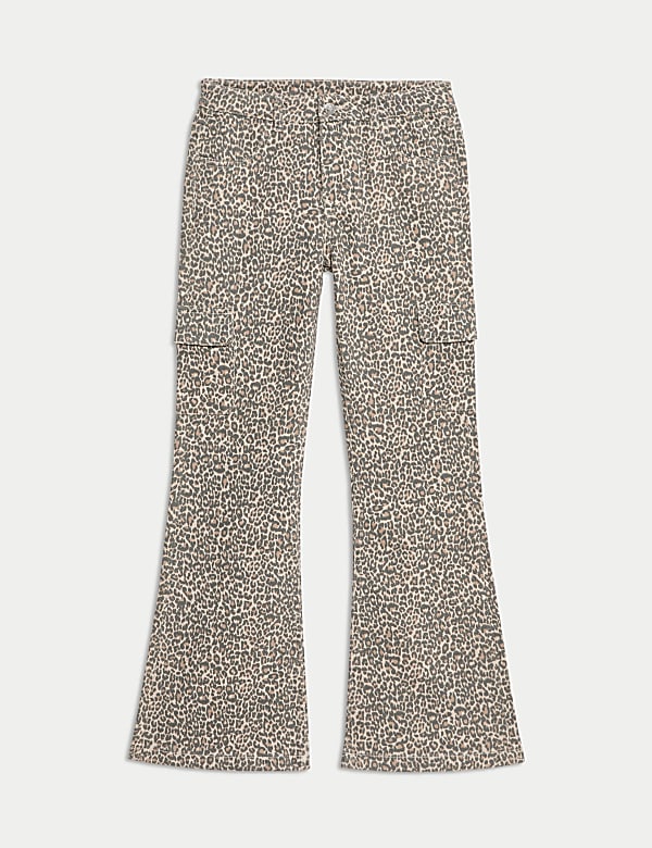 Regular Fit Denim Leopard Print Flared Jeans (2-16 Yrs) - NL