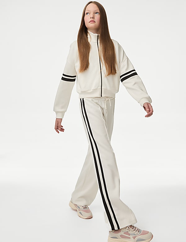 White side stripe joggers best sale