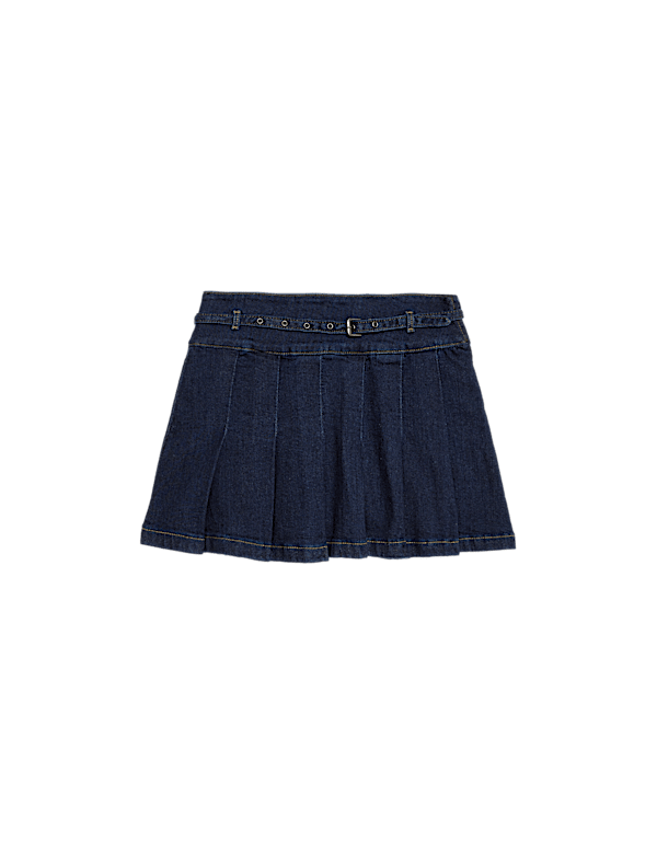 Mini Denim Box Pleat Skirt (2-16 Yrs)