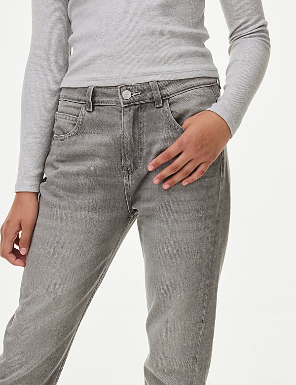 Mom Pure Cotton Denim Jeans (6-16 Yrs)