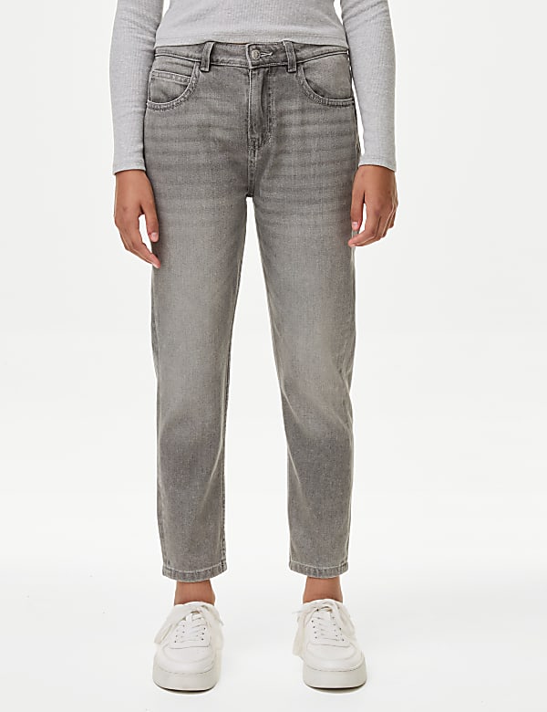 Mom Pure Cotton Denim Jeans (6-16 Yrs)