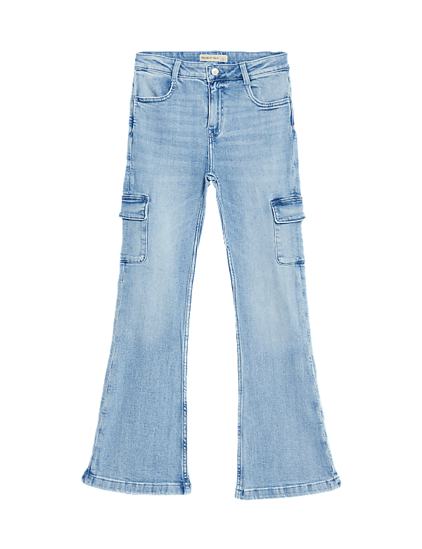 Denim Flared Cargo Jeans (6-16 Yrs)