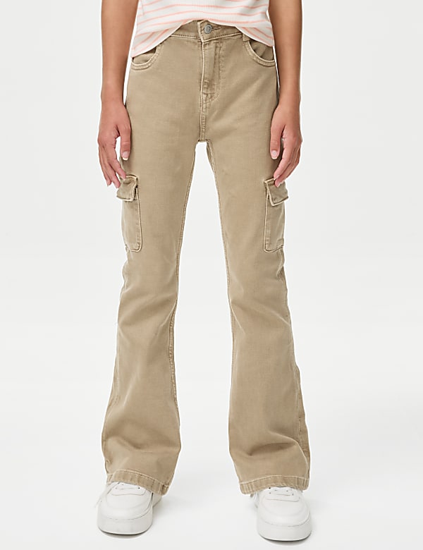 Denim Flared Cargo Jeans (6-16 Yrs)