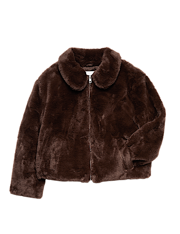 Faux Fur Zip Jacket (6-16 Yrs)