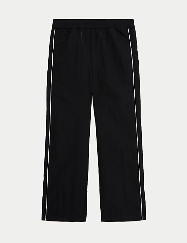 Joggingbroek met wijde pijpen en zijstreep (6-16 jaar) - BE