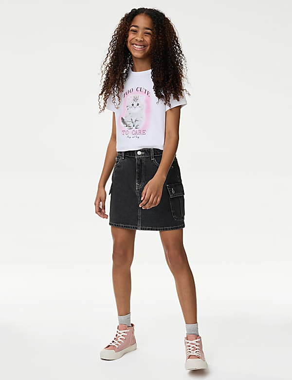 Denim Cargo Skirt (6-16 Yrs) - NL