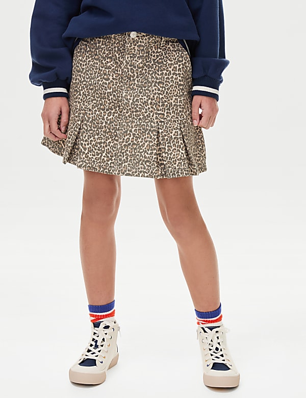 Leopard Print Denim Skirt (2-16 Yrs)