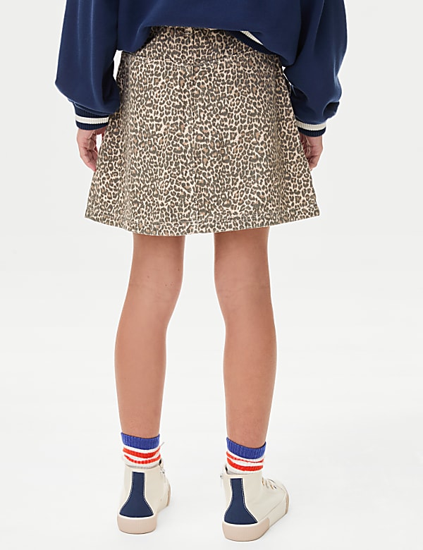Leopard Print Denim Skirt (2-16 Yrs)
