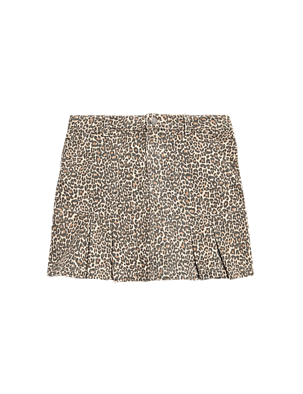 Leopard Print Denim Skirt (2-16 Yrs)
