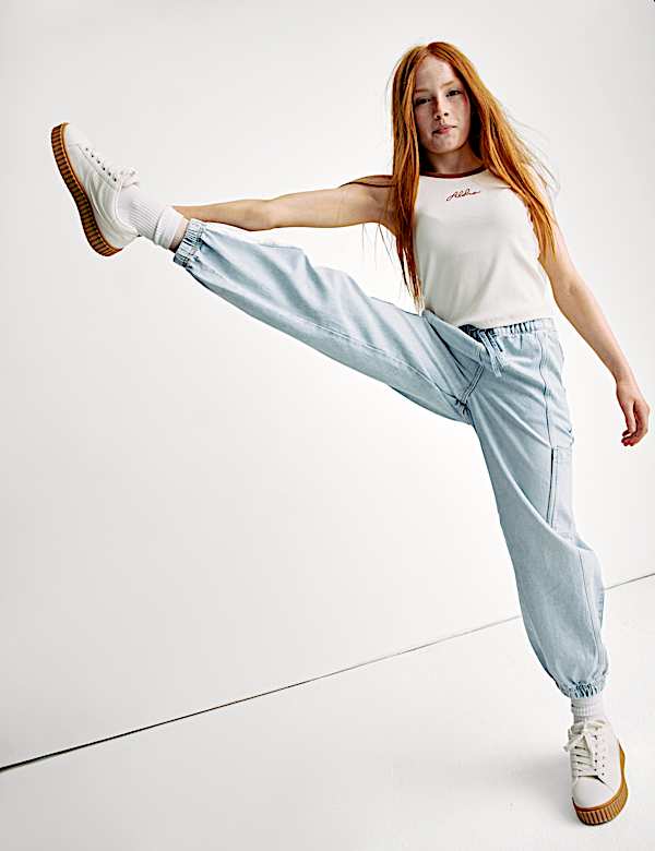 Cuffed Denim Cargo Jeans (6-16 Yrs) - JP