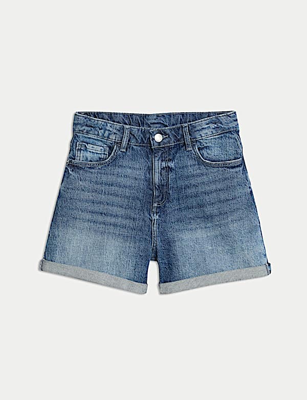 Pantalones cortos 100 % algodón denim de corte Mom (6-16 años) - US