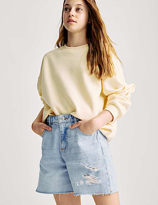 Pure Cotton Relaxed Denim Shorts (6-16 Yrs) - IT