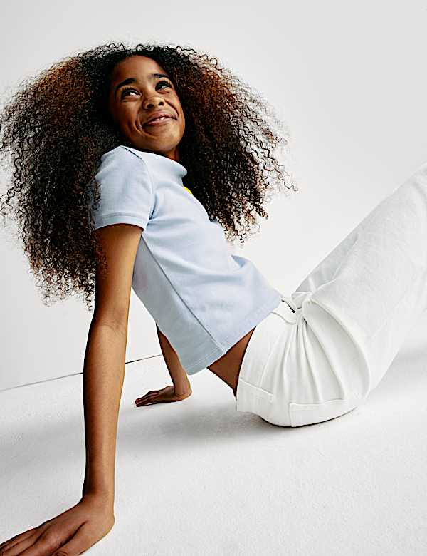 Wide Leg Cotton Rich Cropped Jeans (6-16 Yrs) - JP