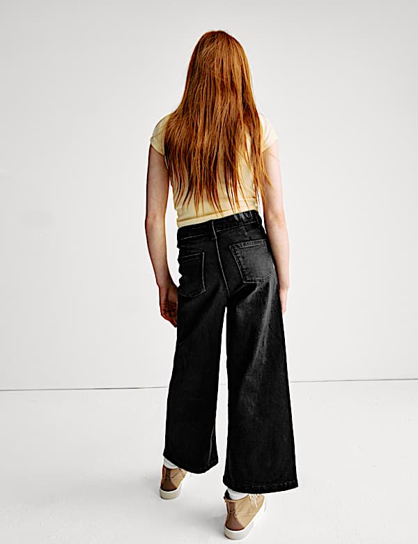 Wide Leg Cotton Rich Cropped Jeans (6-16 Yrs) - GR