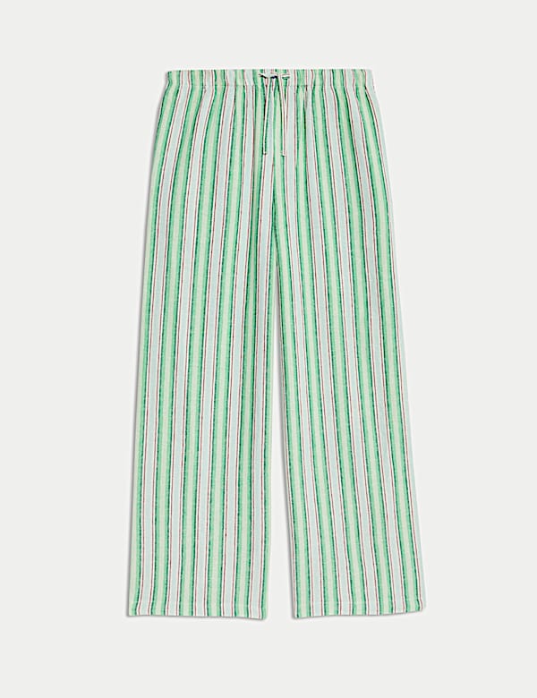 Wide Leg Linen Striped Trousers (6-16 Yrs) - PL