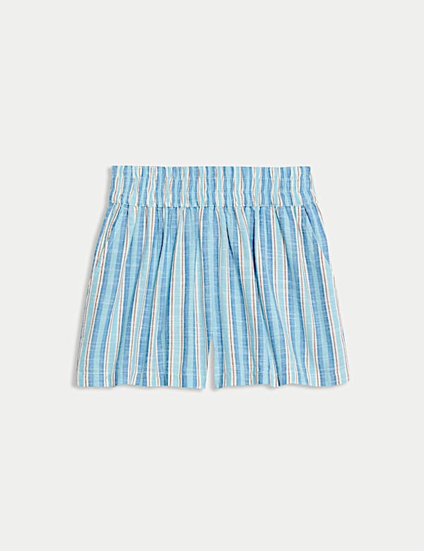 מכנסיים קצרים עם פסים מכותנה טהורה (16-6 שנים) - IL