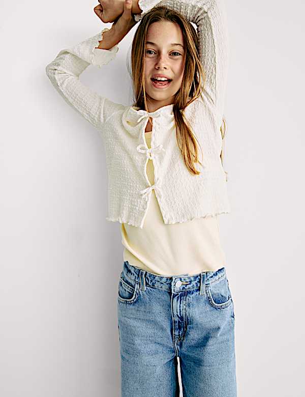 ג'ינס בגזרת רגל רחבה (16-6 שנים) - IL