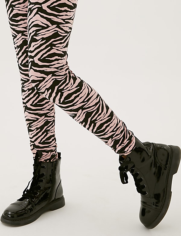 Cotton Rich Zebra Print Leggings (6-16 Yrs)